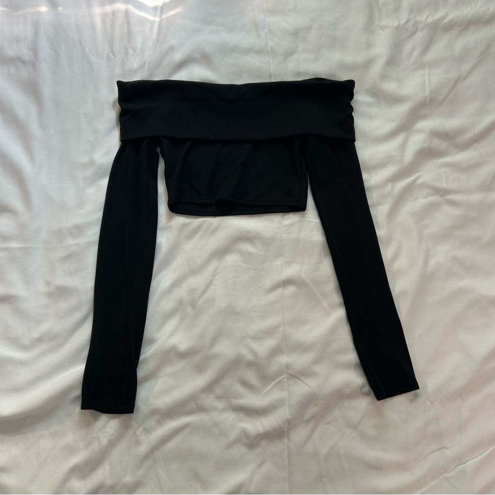Garage Black Off-Shoulder Top
